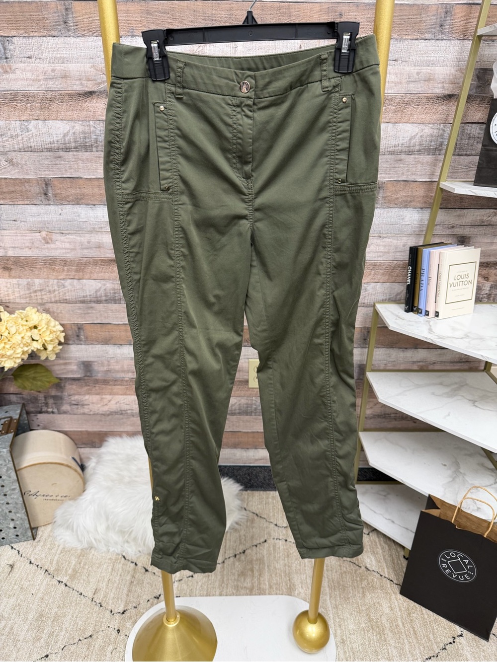 Chico's Army Green Cargo Pants 0